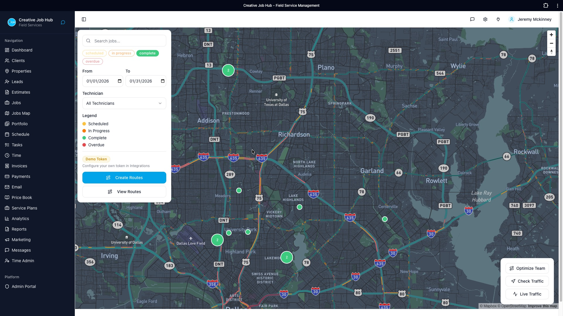 Live GPS tracking map